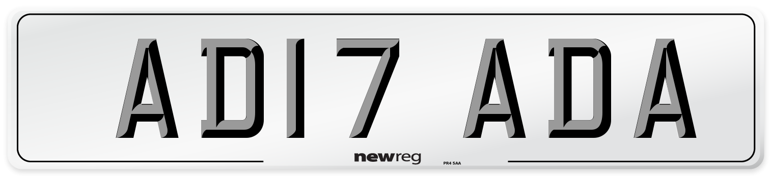 AD17 ADA Number Plate from New Reg